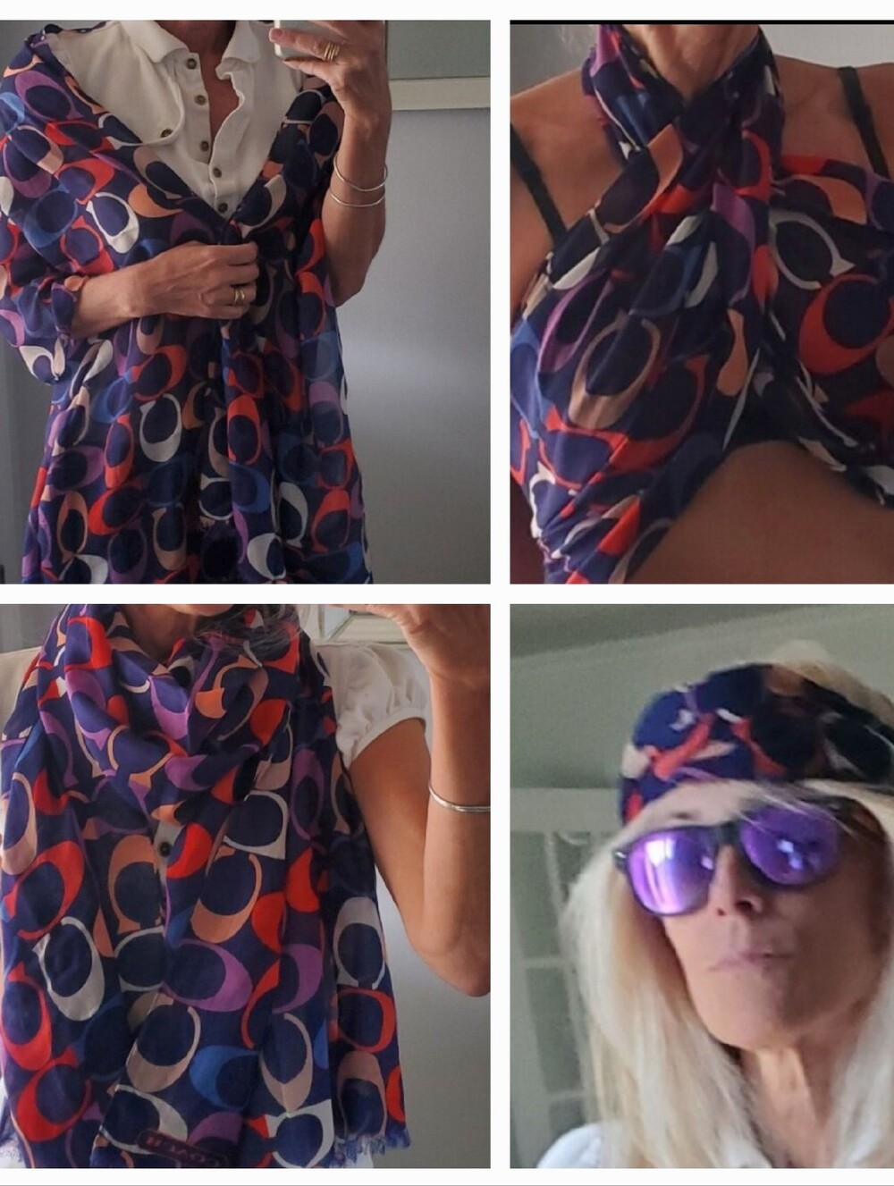 Coach Vintage Purple Scarf Wrap Shawl